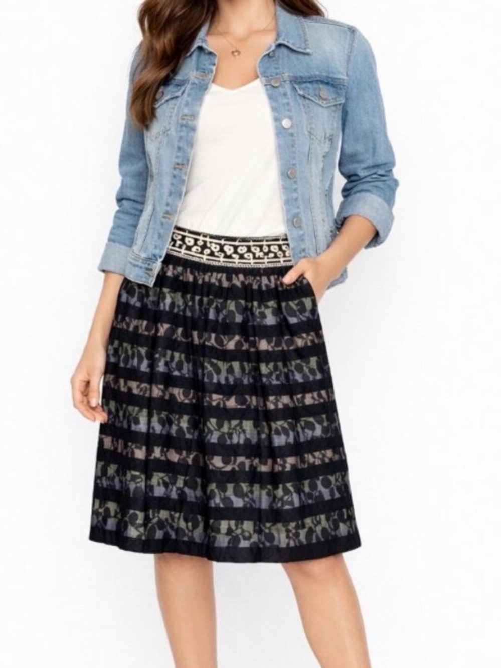 Floreat Anthropologie Charente Black Lace overlay skirt size 8